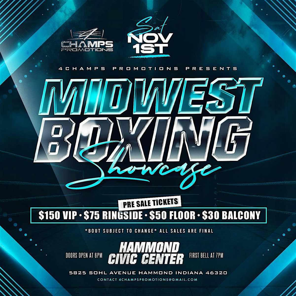 Midwest Boxing Showcase, 1 November | Event in Hammond | AllEvents