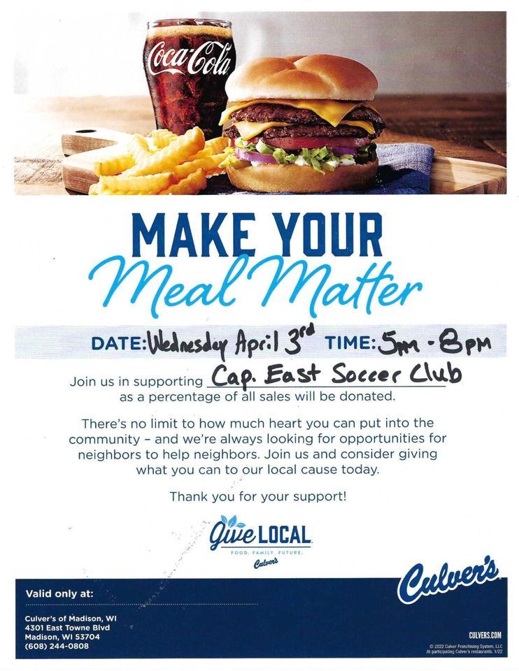 Scoopie Night at Culvers, Culver's (4301 East Towne Blvd, Madison, WI