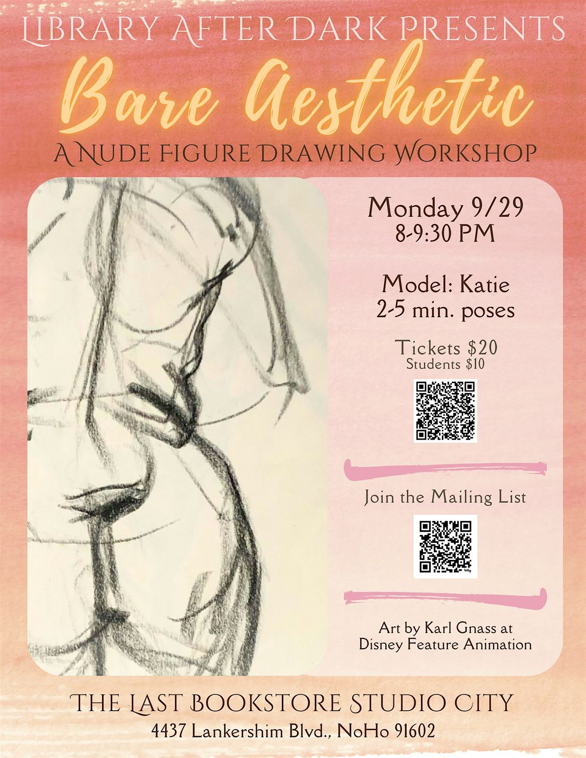 Bare Aesthetic Figure Drawing | Event in Los Angeles | AllEvents