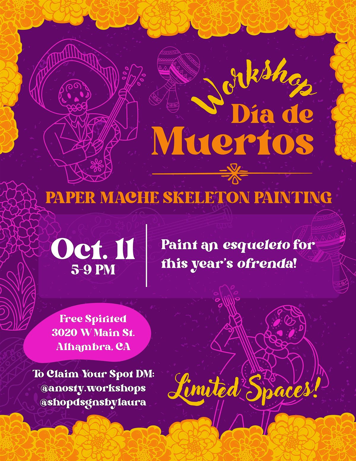 Paper Mache Skeleton Painting, 11 October | Event in Alhambra | AllEvents