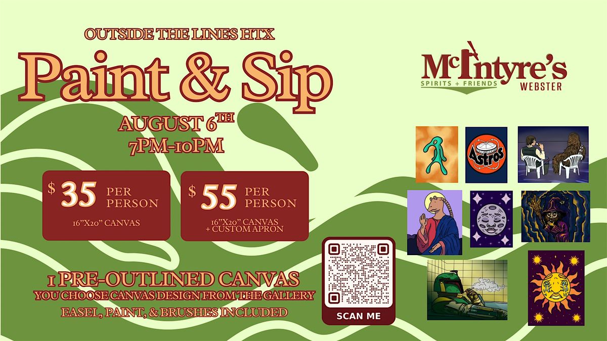 Paint & Sip At McIntyre's Webster, 17 August | Event in Houston | AllEvents
