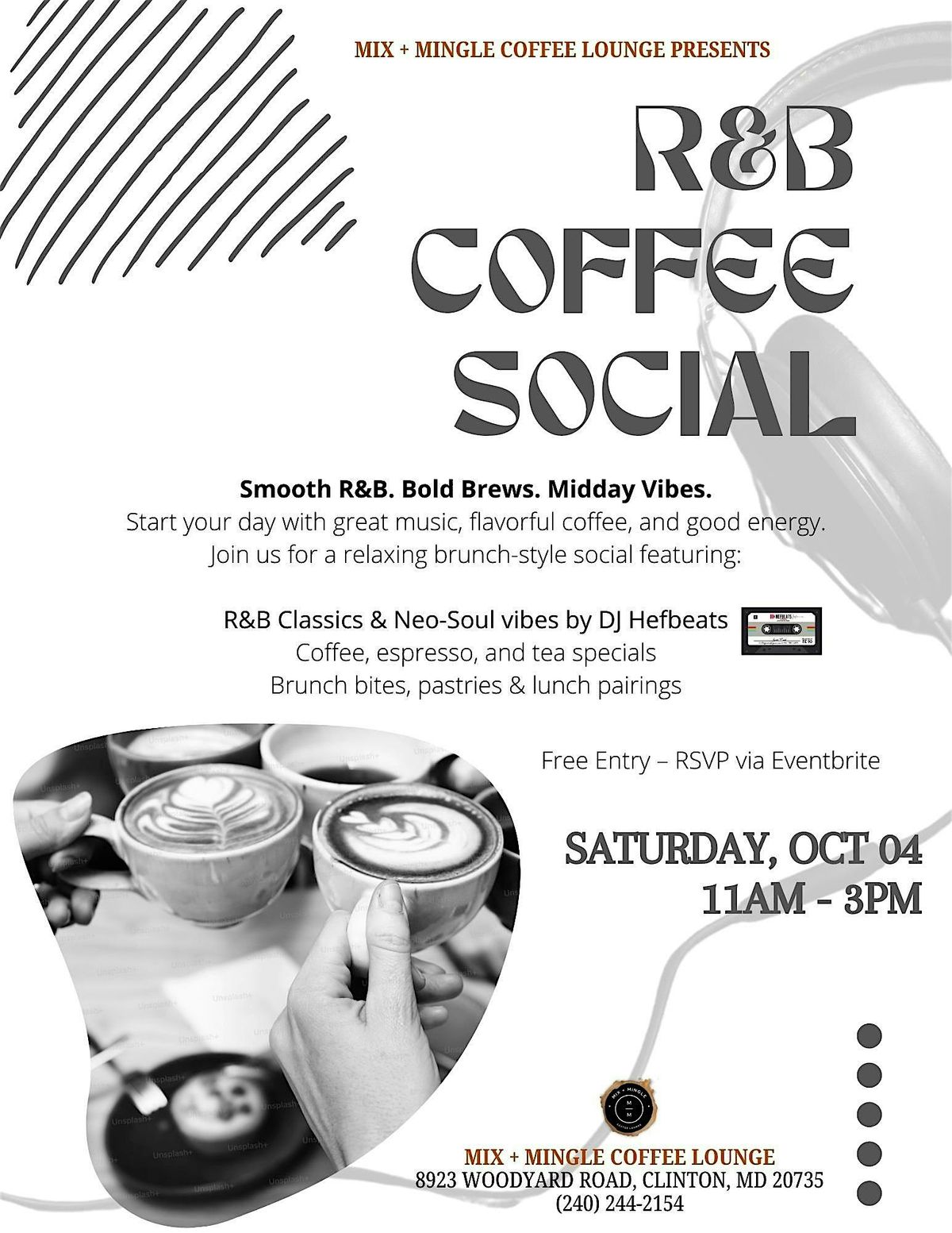 Mix + Mingle R&B Coffee Social, 4 October | Event in Clinton | AllEvents