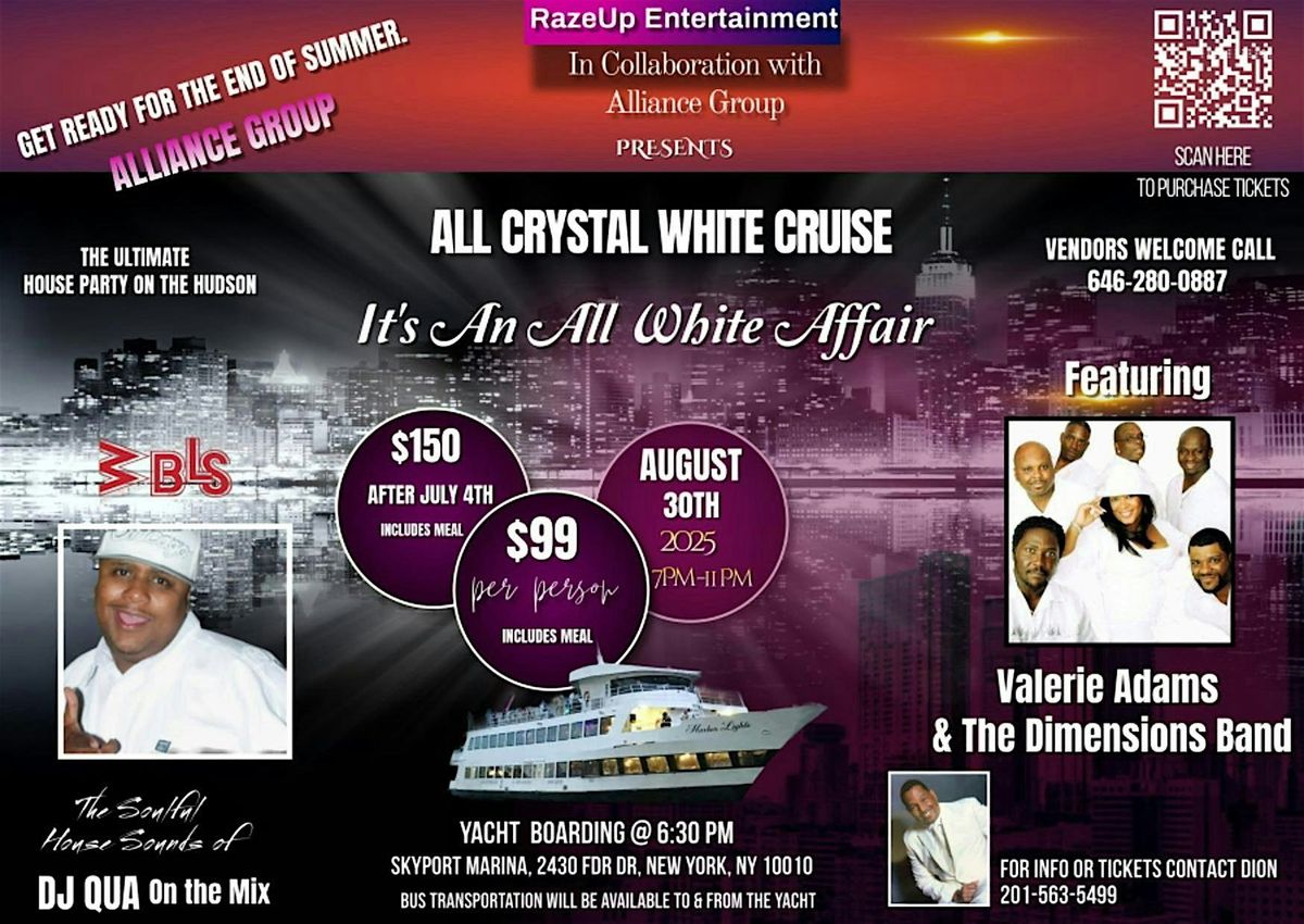 End  of Summer All Crystal White  Soulful Cruise, 30 August | Event in New York | AllEvents