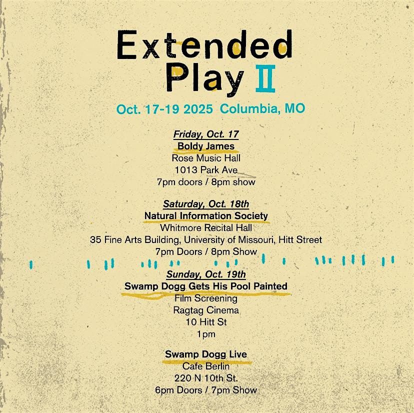 Extended Play II, 17 October | Event in Columbia | AllEvents