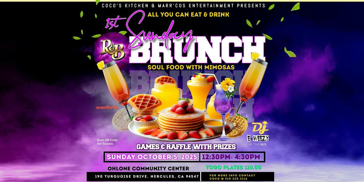 COCO’s Kitchen & Marr’cos ENT PRESENTS 1st Sunday Brunch & Mimosas, 12 October | Event in Hercules
