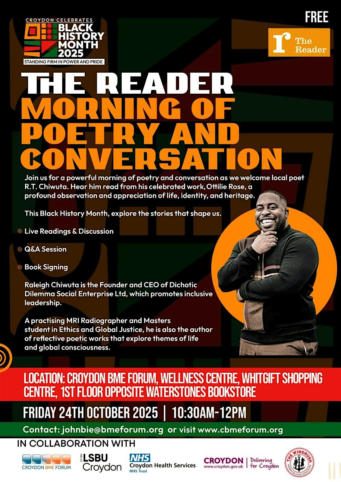 Morning of Poetry and Conversation, 24 October | Event in Croydon | AllEvents