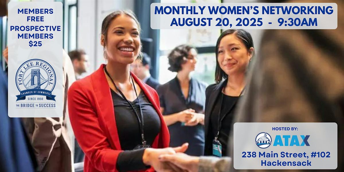 Monthly Women's Networking, 20 August | Event in Hackensack | AllEvents