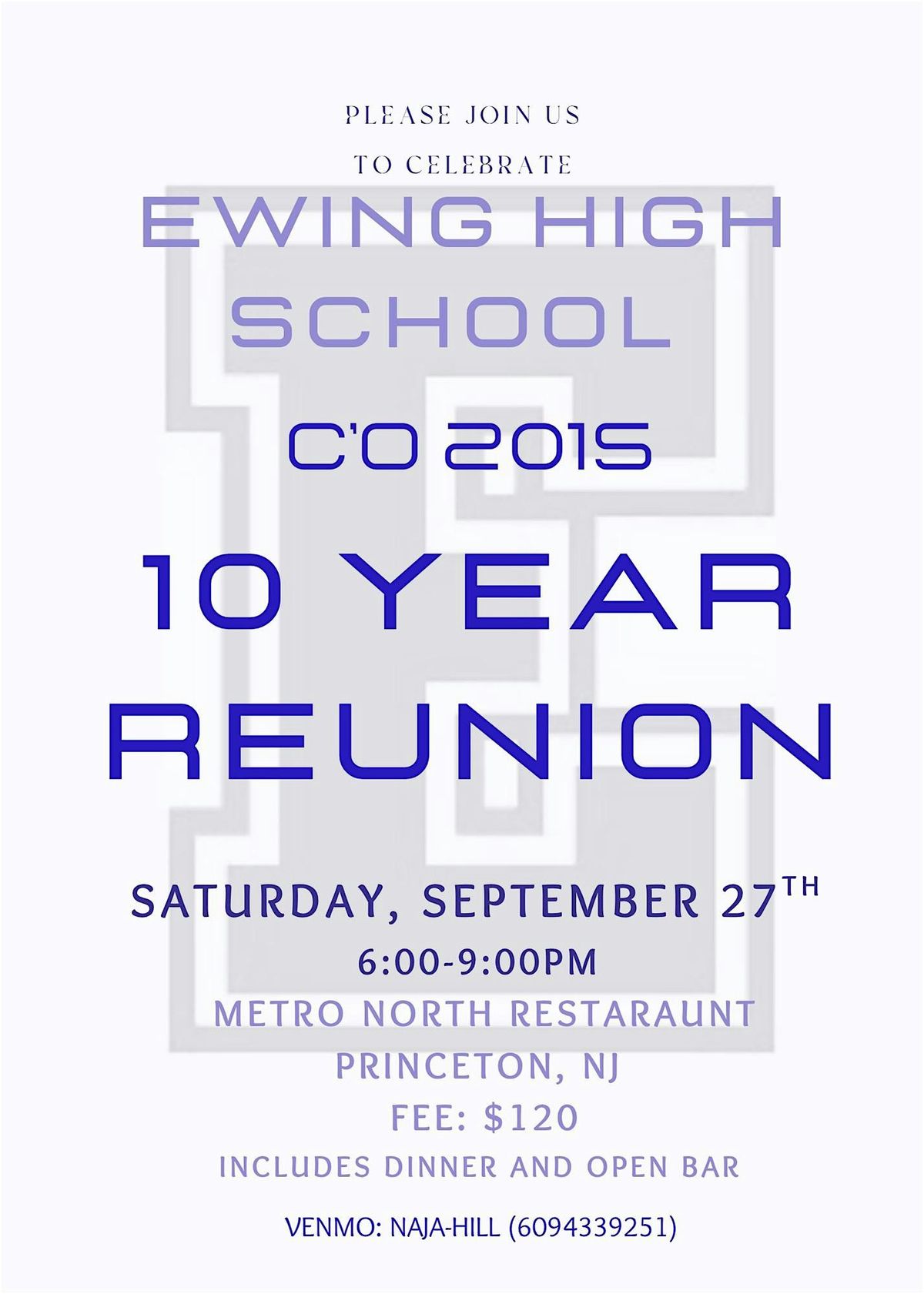Ewing High School 2015 Class Reunion, 27 September | Event in Princeton | AllEvents