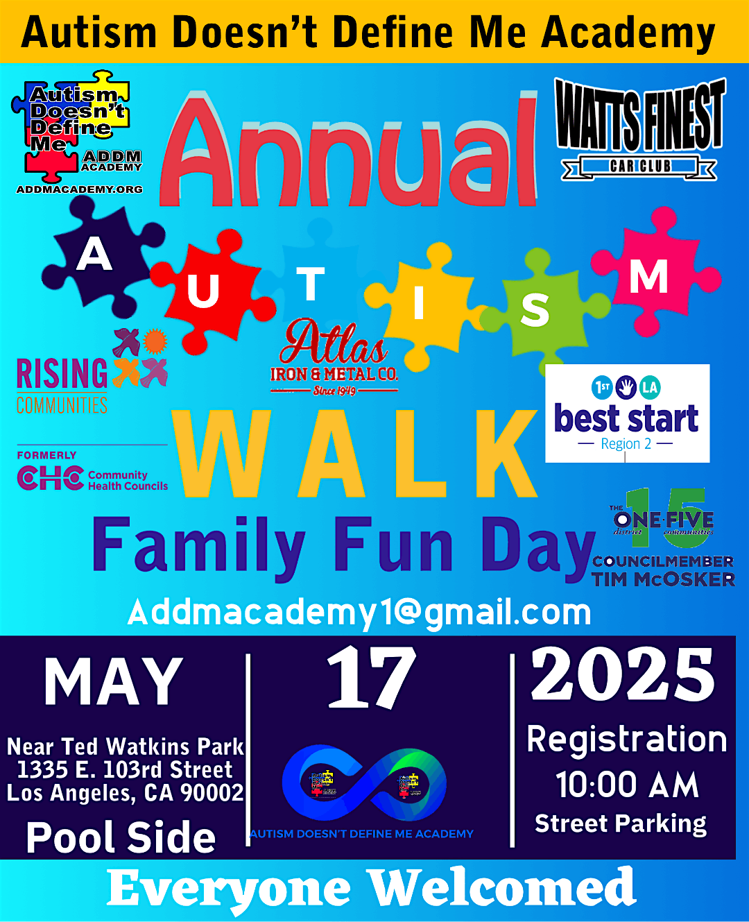 ADDM Academy & Watts Finest Car Club Annual Autism Walk, 17 May | Event in Los Angeles | AllEvents