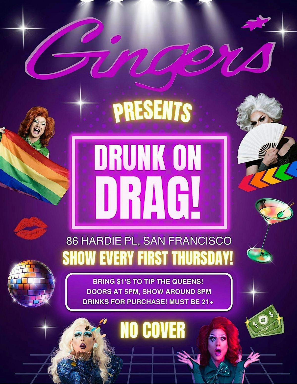 "DRUNK ON DRAG" Show @ Ginger's every First Thursday of the month! | Event in San Francisco | AllEvents