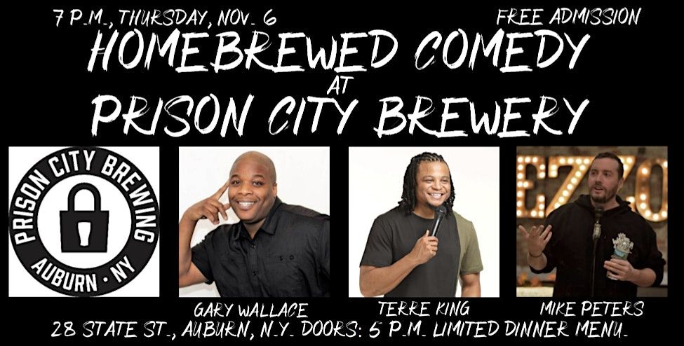 Homebrewed Comedy at Pr*son City Brewery, 6 November | Event in Auburn | AllEvents