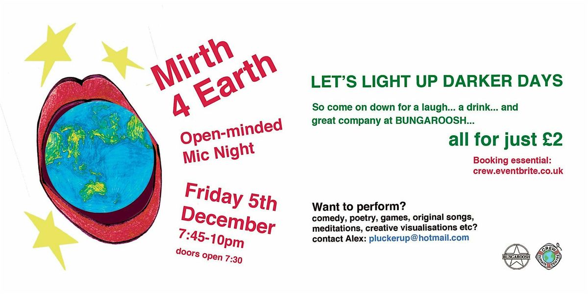 Mirth 4 Earth - Open Minded Mic Night, 5 December | Event in Worthing | AllEvents