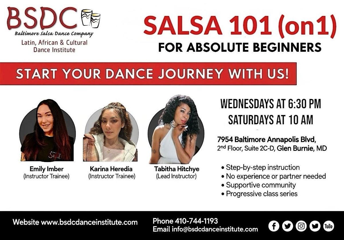Salsa Lessons for Absolute Beginners! Fall Series! Wednesdays and Saturdays | Event in Glen Burnie | AllEvents