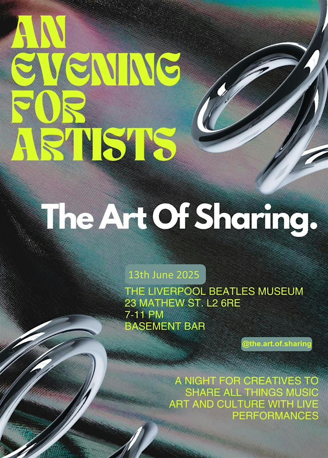 AN EVENING FOR ARTISTS: THE ART OF SHARING, 13 June | Event in Liverpool | AllEvents