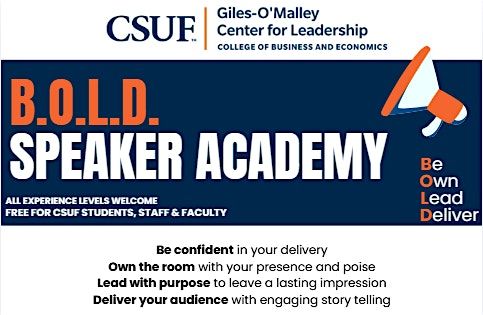 BOLD Speaker Academy - Fall 2025, 23 September | Event in Fullerton | AllEvents