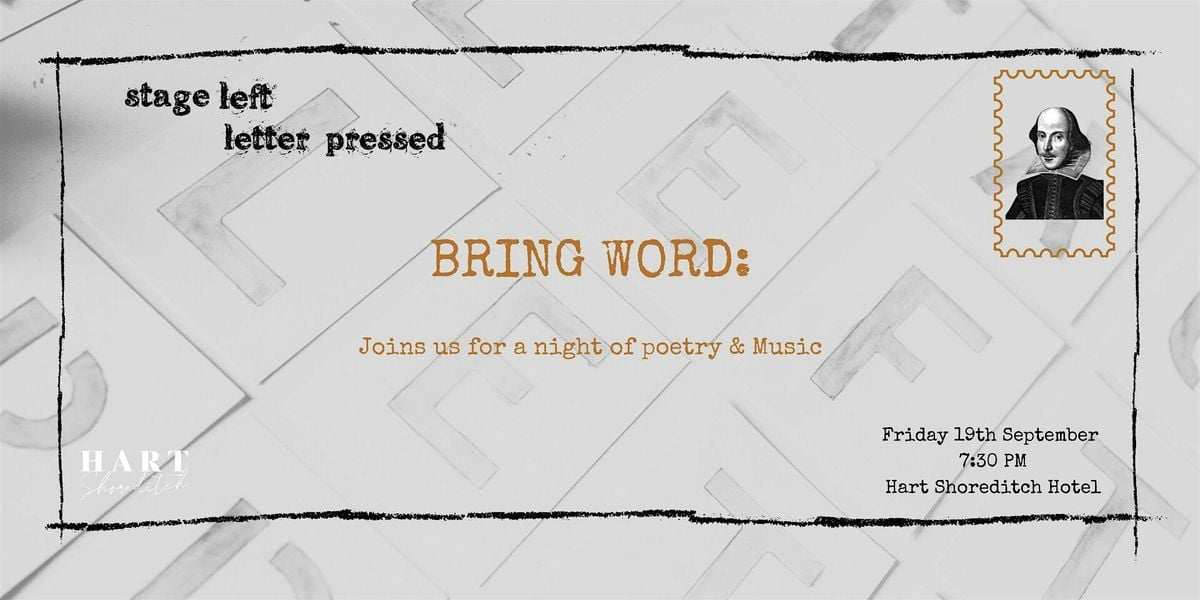 Bring Word - Join us for a night of poetry and music!, 19 September | Event in London | AllEvents