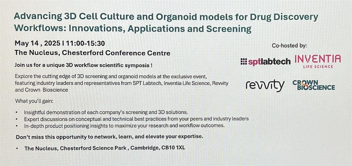 Advancing 3D Cell Culture and Organoid models for Drug Discovery, CB10 ...