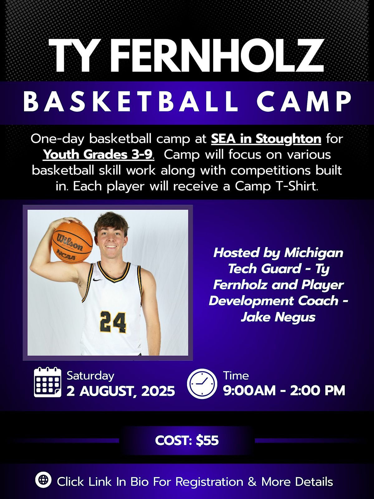 Ty Fernholz Basketball Camp, 2 August | Event in Stoughton | AllEvents