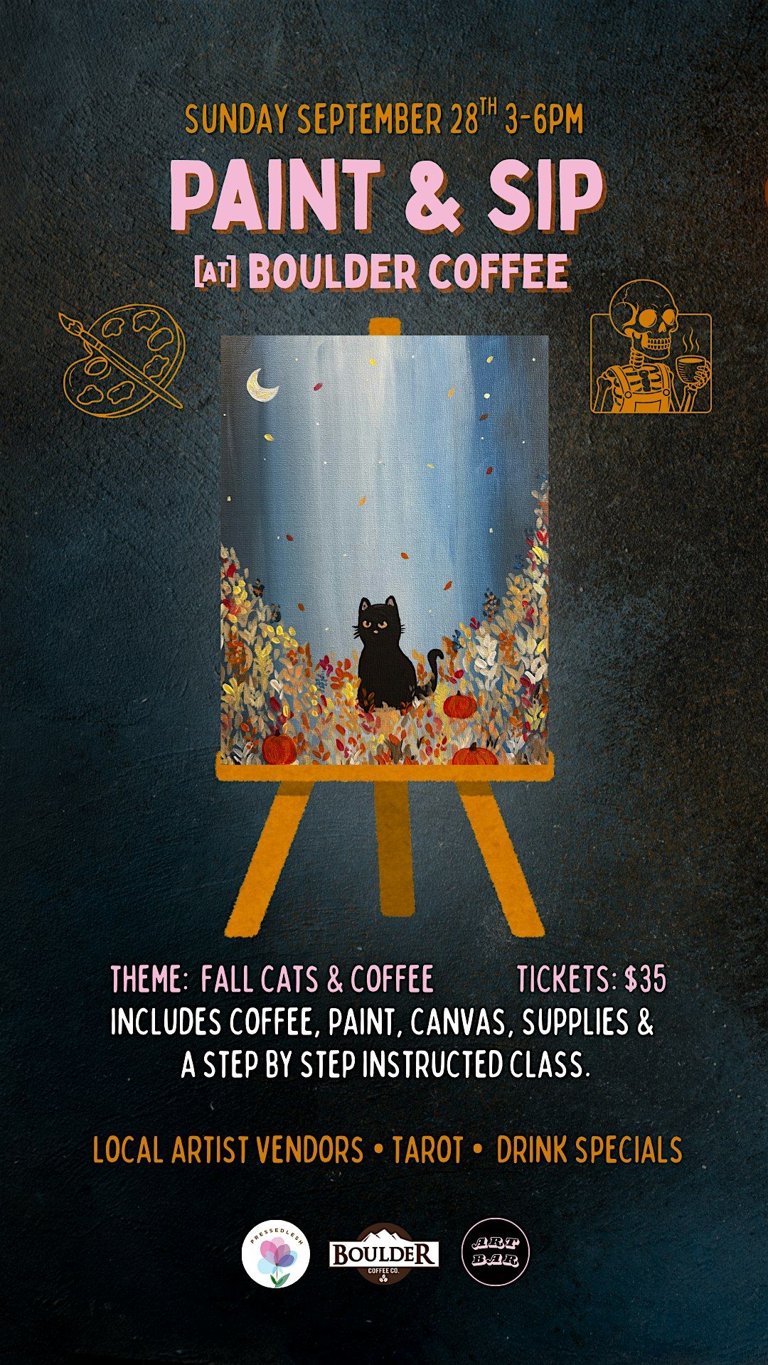 Paint & Sip: Fall Cats & Coffee at Boulder, 28 September | Event in Rochester | AllEvents