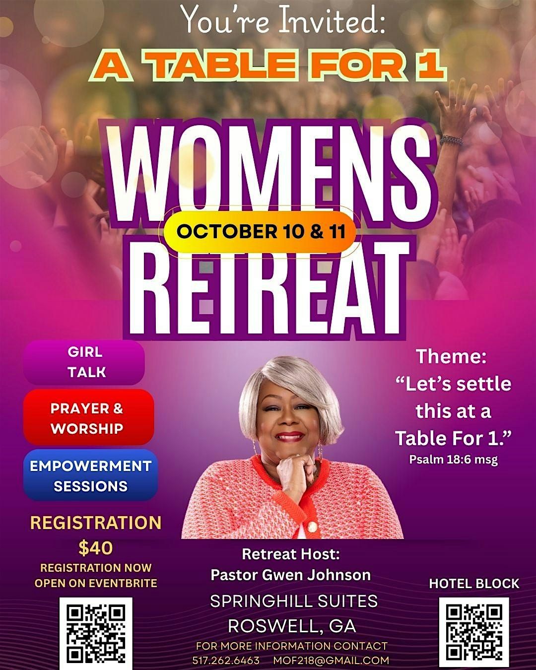 A Table for 1 Women's Retreat!, 10 October | Event in Roswell | AllEvents