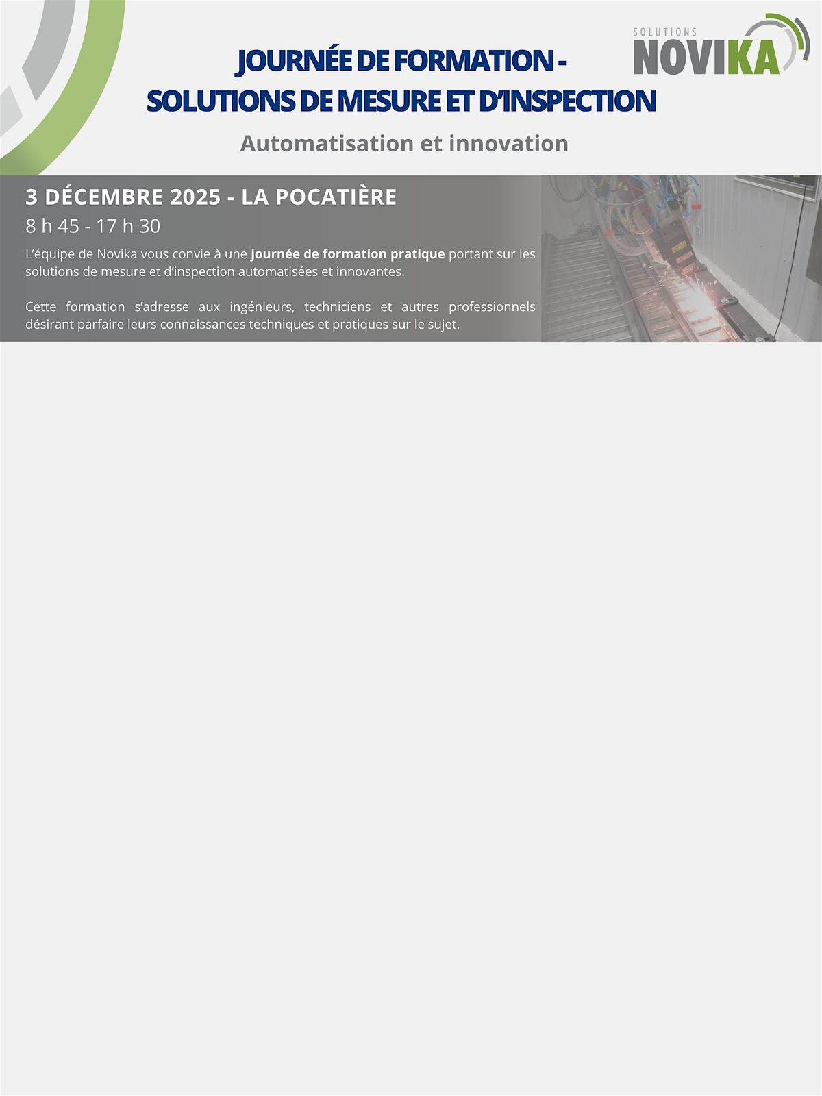 Solutions de mesure et d' inspection: Automatisation et innovation, 3 December | Event in La Pocatière | AllEvents