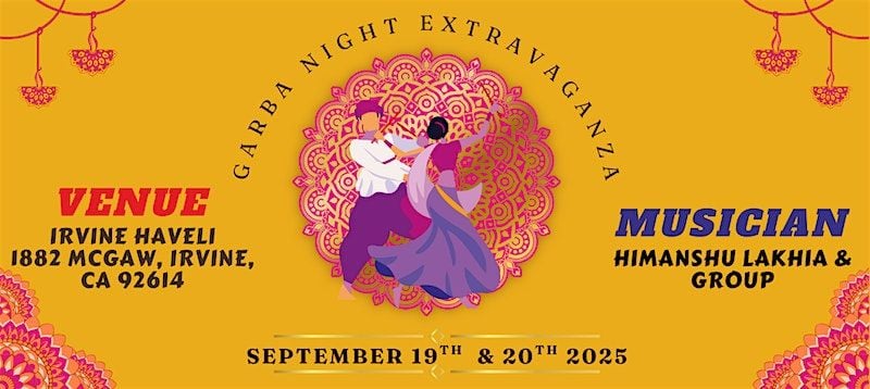 Garba Night Extravaganza, 19 September | Event in Irvine | AllEvents