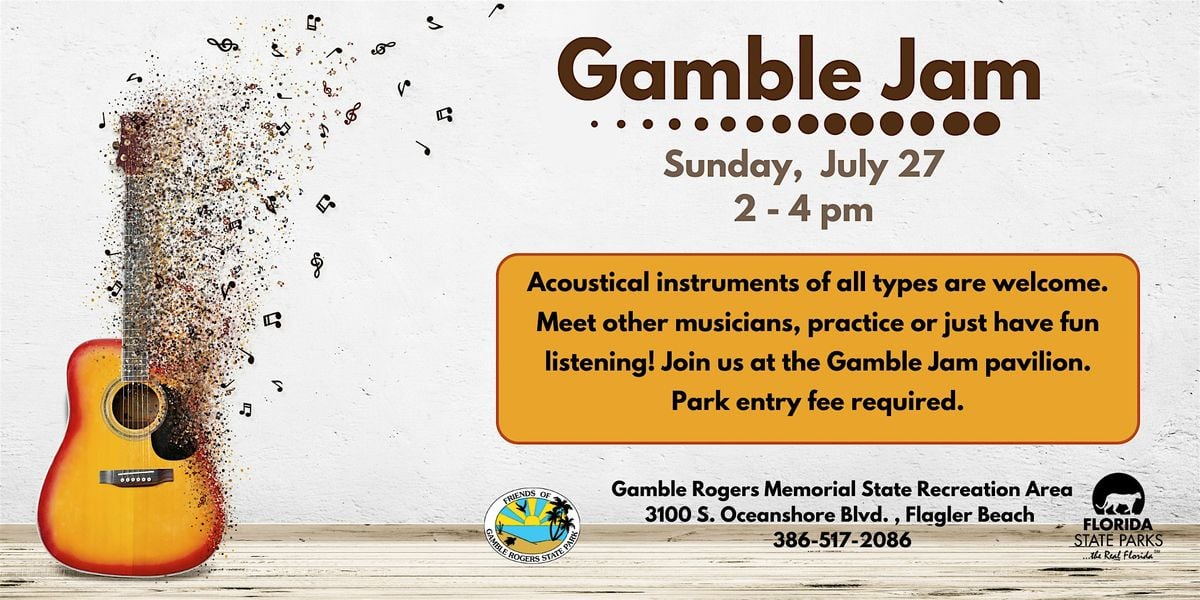 Gamble Jam, 27 July | Event in Flagler Beach | AllEvents