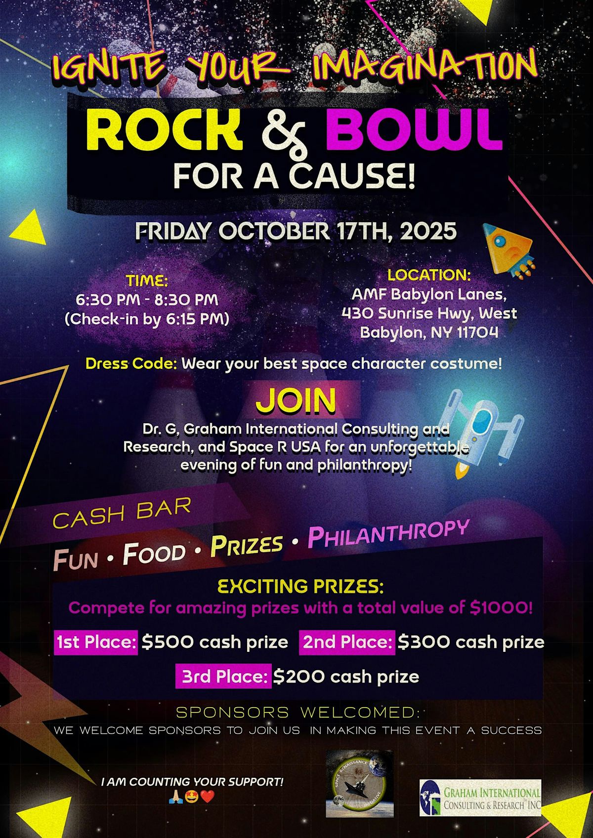 Ignite Your Imagination! Rock & Bowl For A Cause!, 17 October | Event in West Babylon | AllEvents