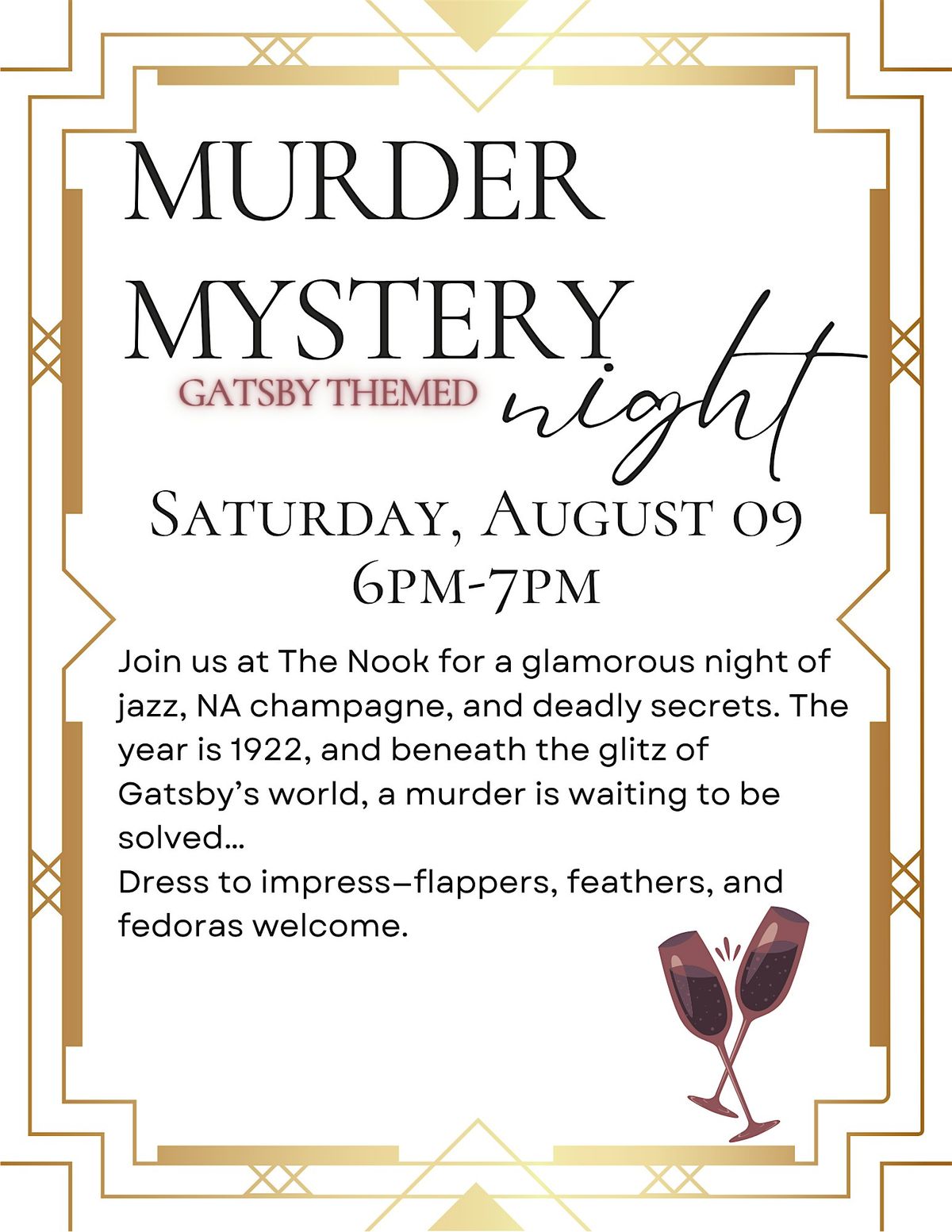 M**der Mystery- Gatsby Themed, 9 August | Event in Manitowoc | AllEvents