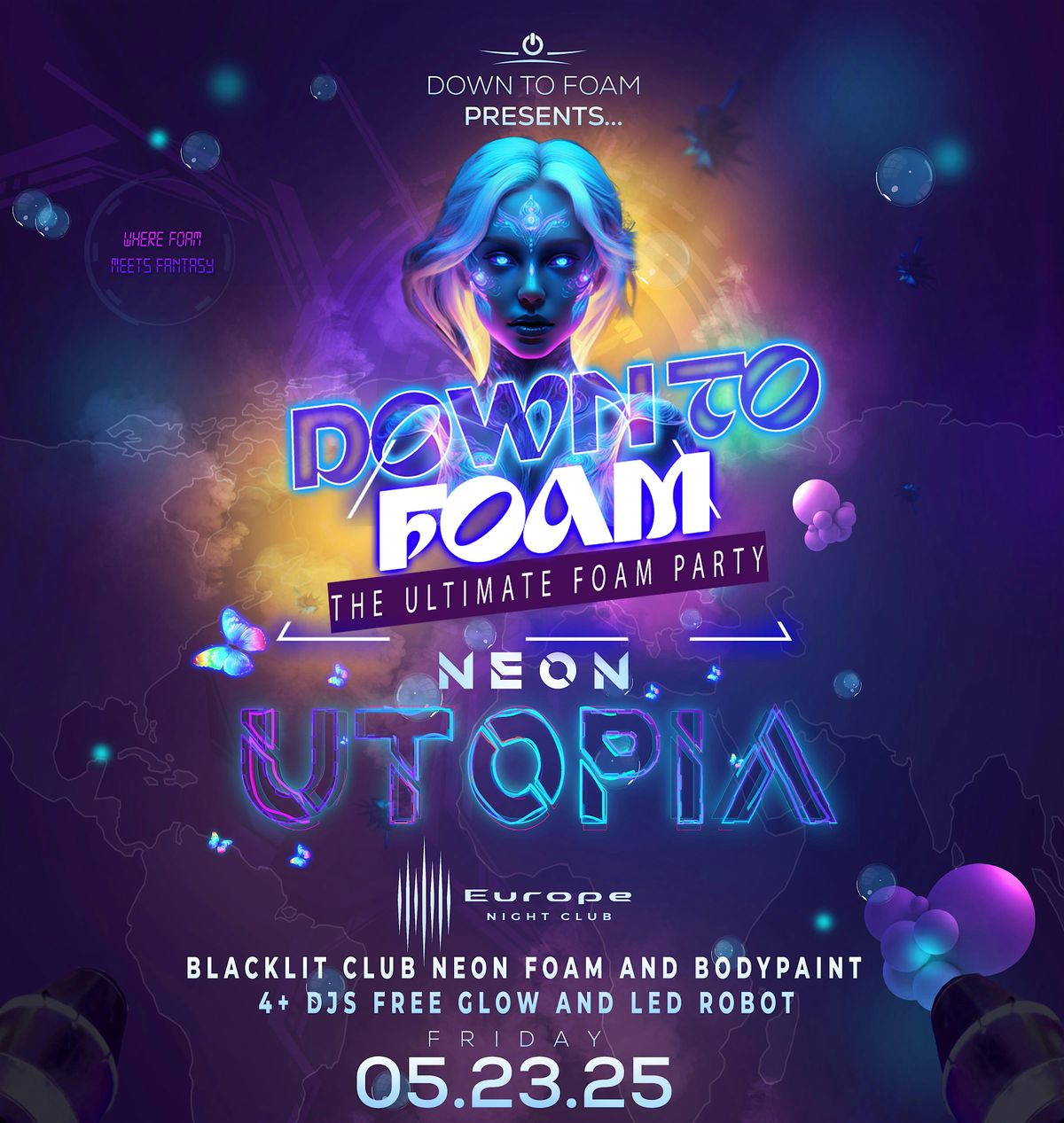 Down To Foams Neon Utopia - Blacklight Foam and Body paint Party, 23 May | Event in St. Louis | AllEvents