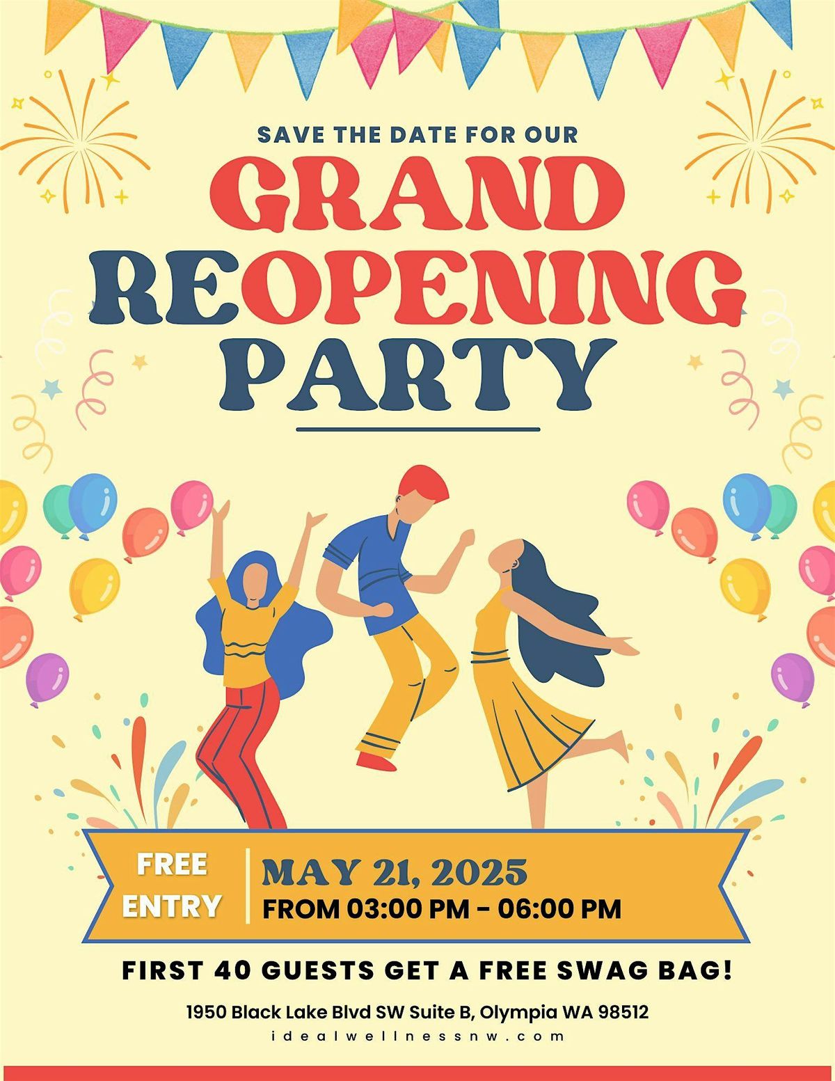 Ideal Wellness NW Grand Reopening, 21 May | Event in Olympia | AllEvents