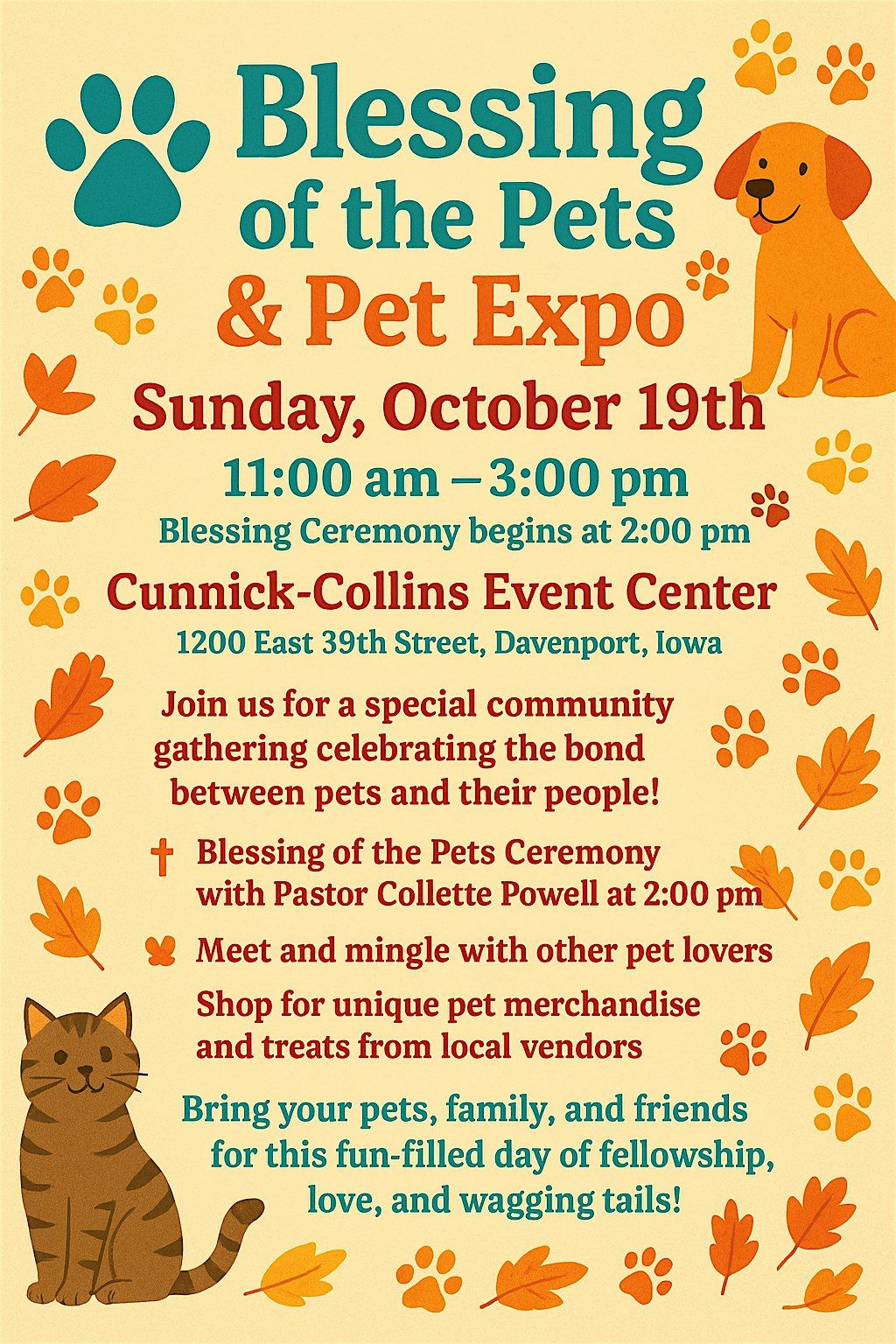 Blessing of the Pets & Pet Expo, 19 October | Event in Davenport | AllEvents