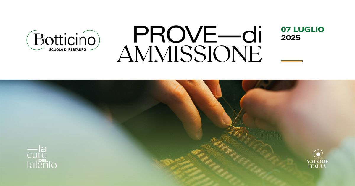 PROVE DI AMMISSIONE // Scuola di Restauro di Botticino, 7 July | Event in Milano | AllEvents