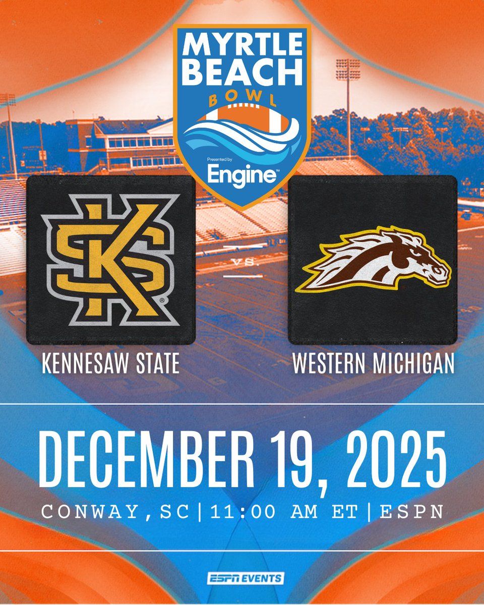 Myrtle Beach Bowl - Kennesaw State vs Western Michigan at Brooks Stadium, 19 December | Event in Conway | AllEvents
