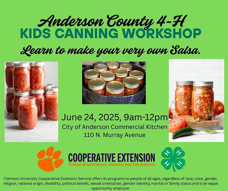 4-H Kids Canning Workshop- Anderson County 4-H | Event in Anderson | AllEvents