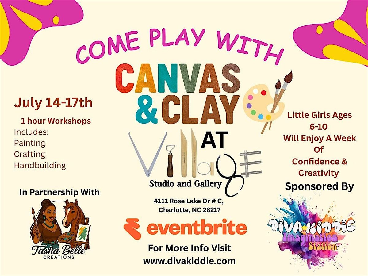 Come Play With Canvas & Clay At Village Studio & Art Gallery, 14 July | Event in Charlotte | AllEvents