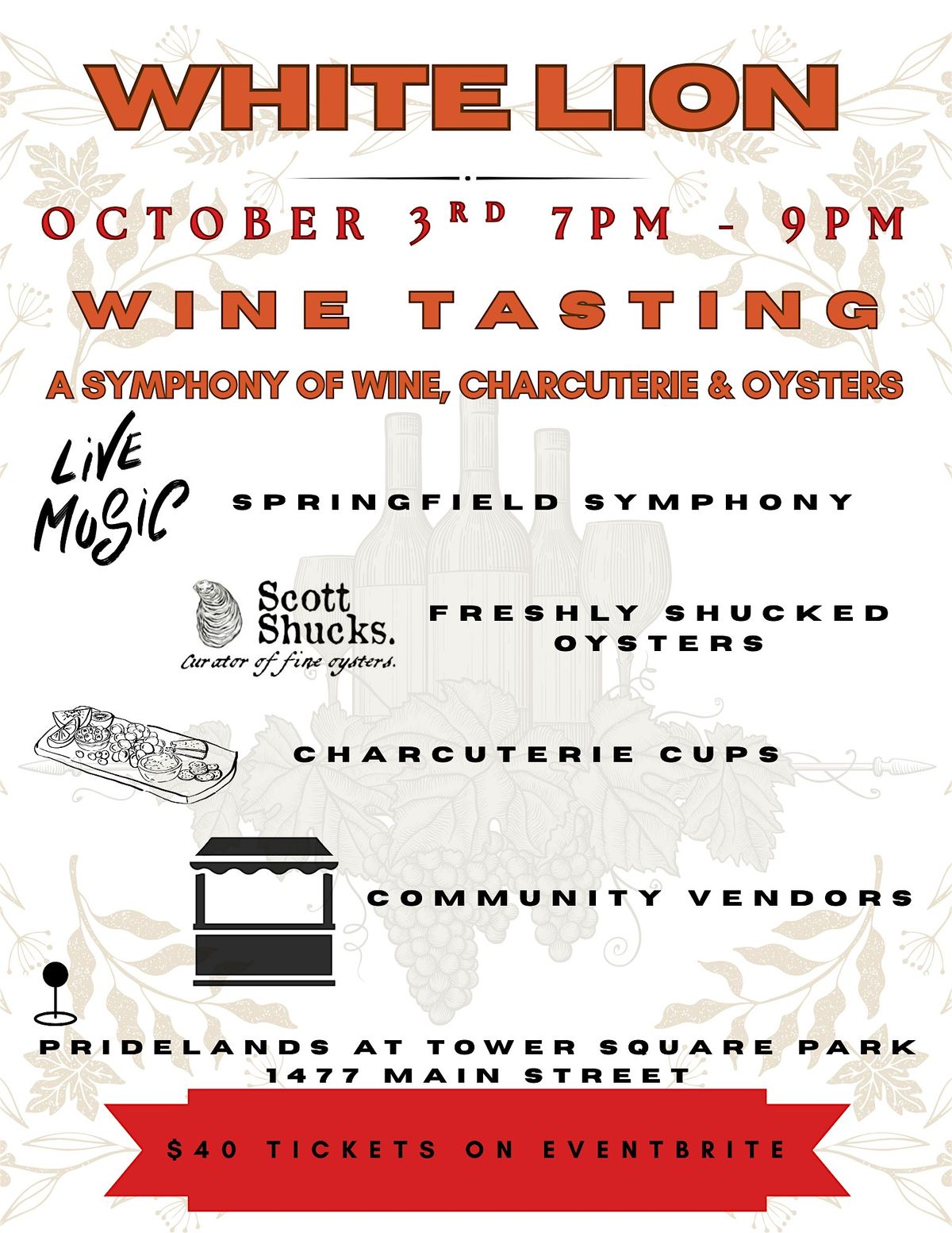 Fall Wine Event / A Symphony of Wine, Charcuterie, & Oysters, 3 October | Event in Springfield | AllEvents