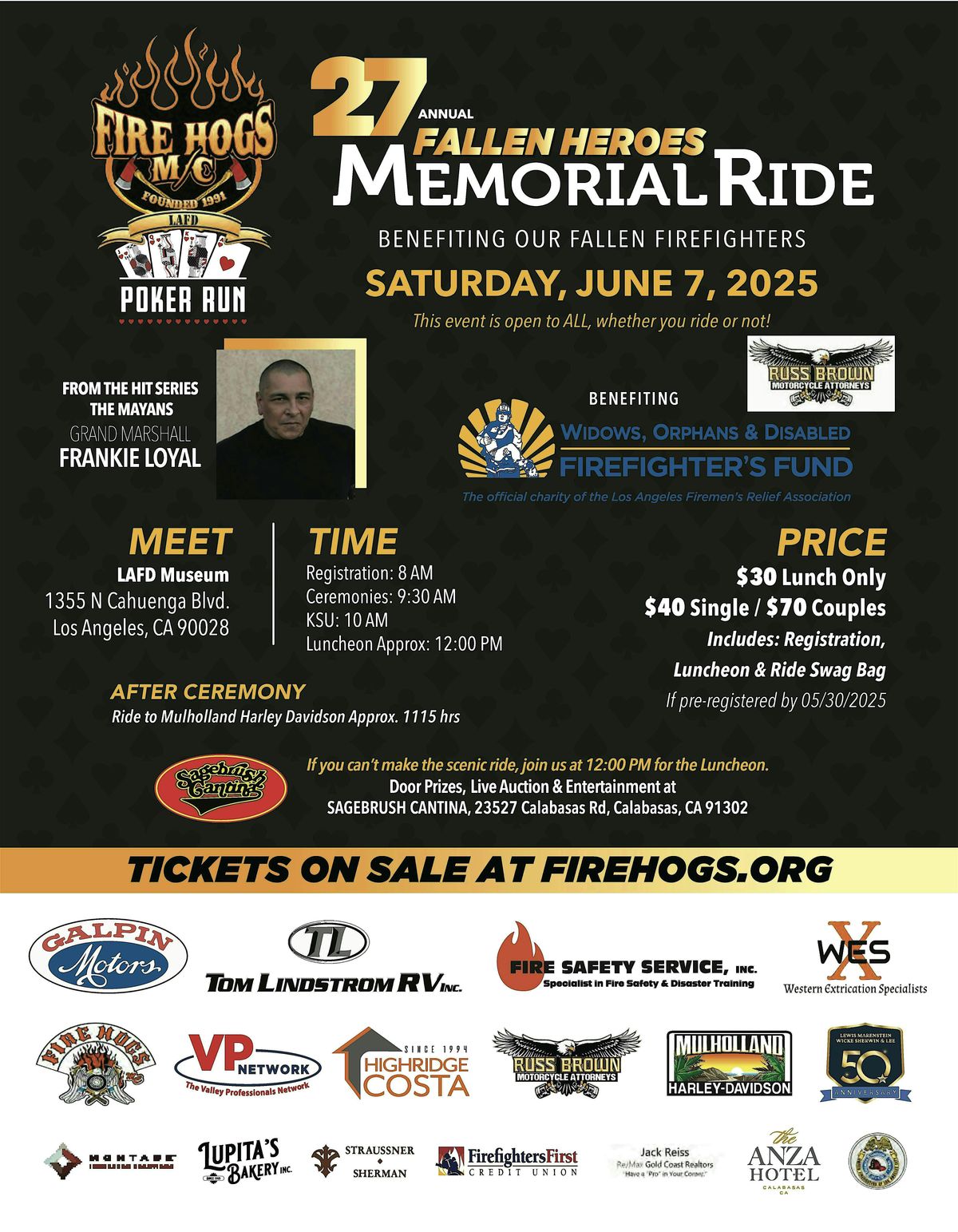 27th ANNUAL FALLEN HEROES MEMORIAL RIDE, 7 June | Event in Los Angeles | AllEvents