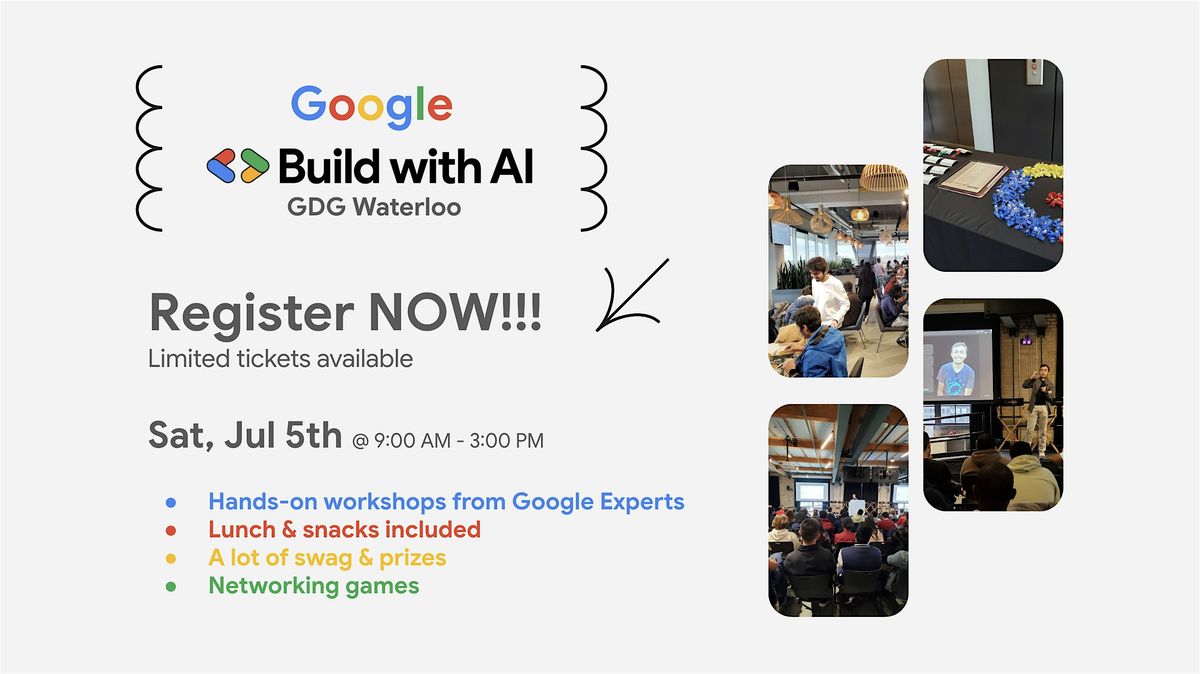 Build with Google AI: From Tools to Agents, 5 July | Event in Waterloo | AllEvents