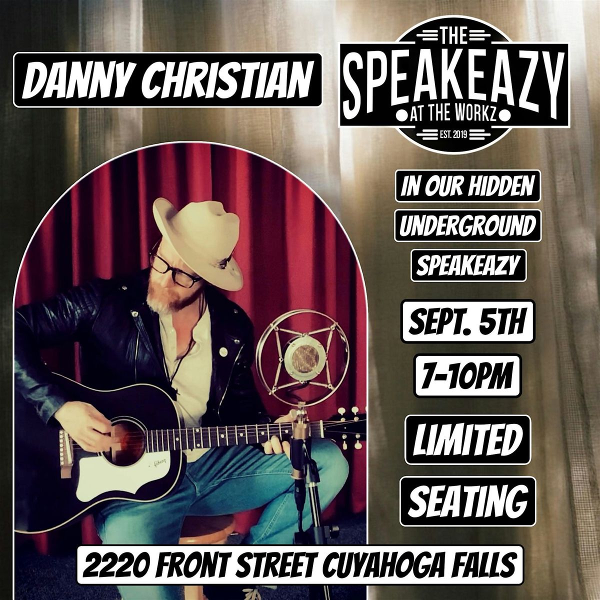 DANNY CHRISTIAN AT THE SPEAKEAZY, 5 September | Event in Cuyahoga Falls | AllEvents