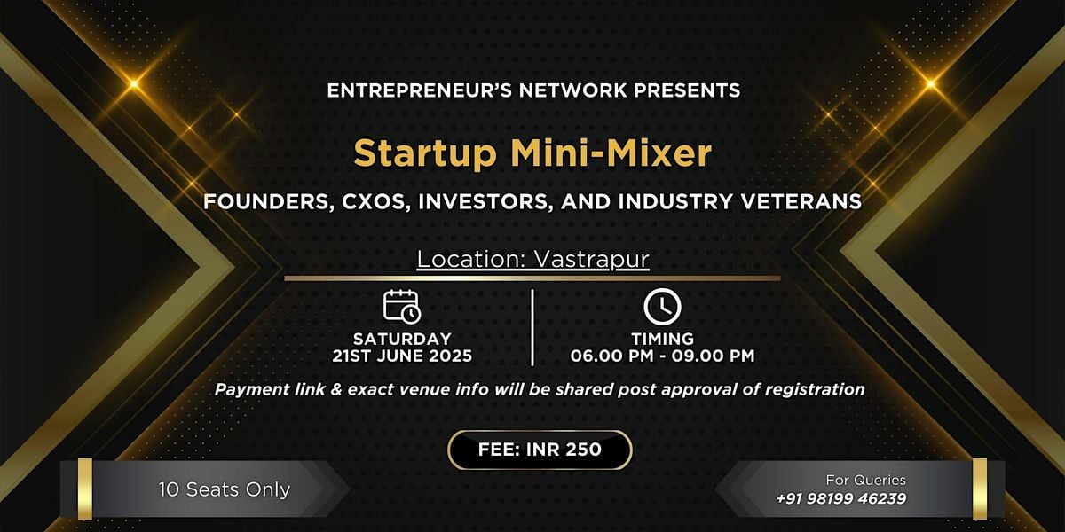 Startup Mini Meetup (Ahmedabad), 21 June | Event in Ahmedabad | AllEvents