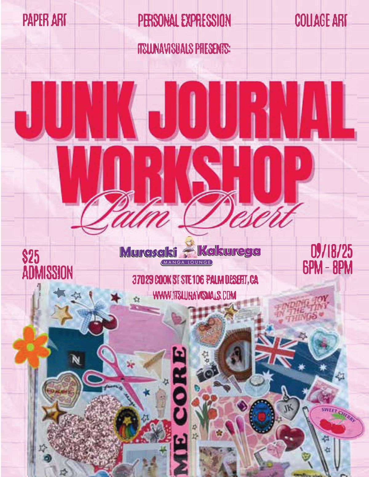 Junk Journaling w/@itslunavisuals, 18 September | Event in Palm Desert | AllEvents