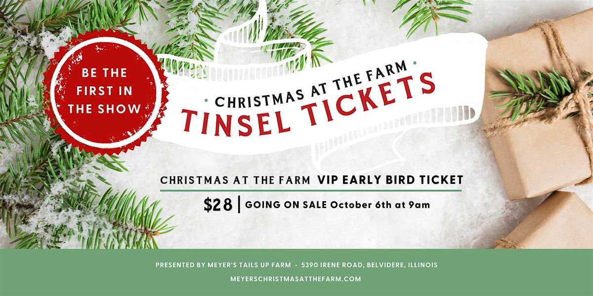TINSEL TICKET for Christmas at the Farm 2025, 7 November | Event in Belvidere | AllEvents