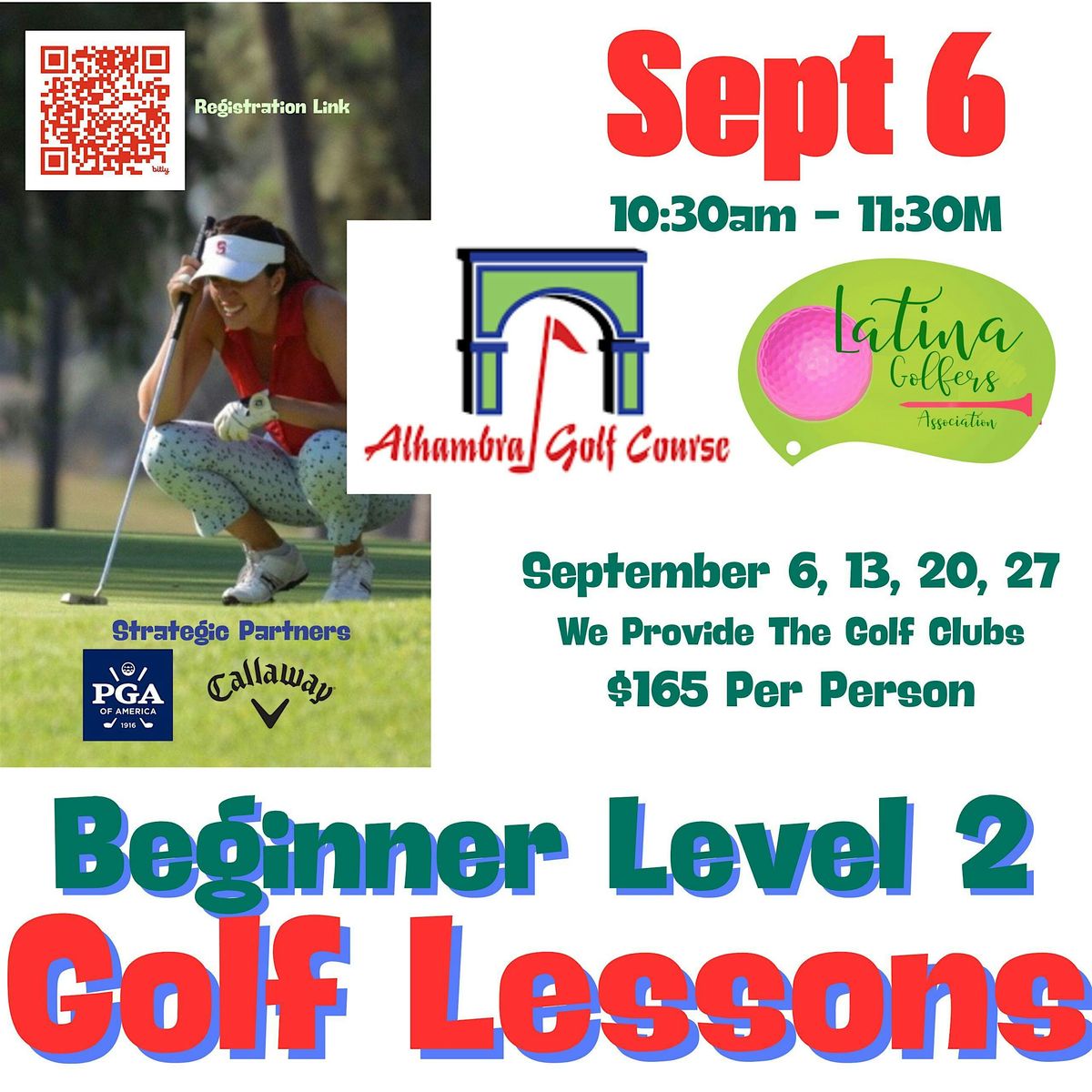 Latina Golfers Level 2 Beginner Golf Lessons at Alhambra Golf Course 10:30, 6 September | Event in Alhambra