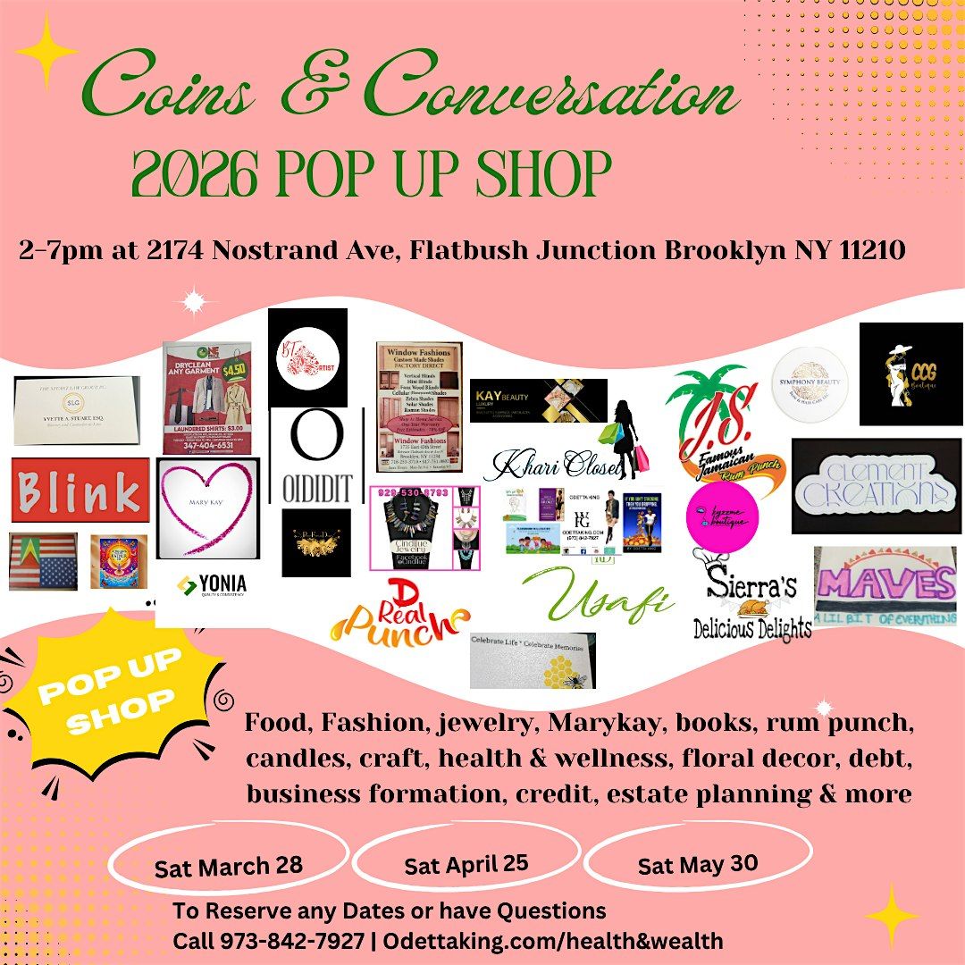 Coins & Conversation Pop Up Shop in Brooklyn NY, 28 March | Event in Brooklyn | AllEvents