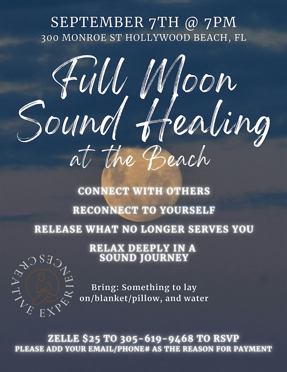 Full Moon Sound Healing at the beach, 7 September | Event in Hollywood | AllEvents
