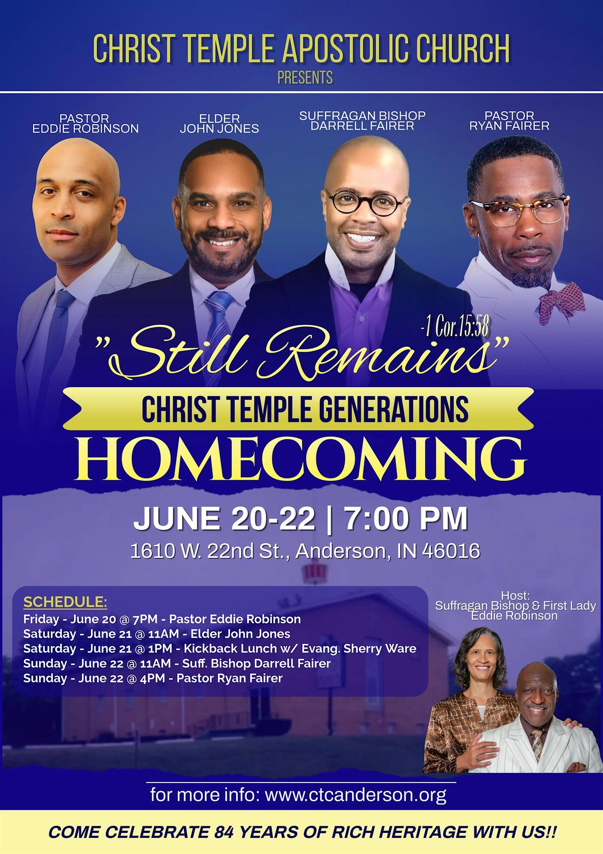 Christ Temple Generations Homecoming, 20 June | Event in Anderson | AllEvents
