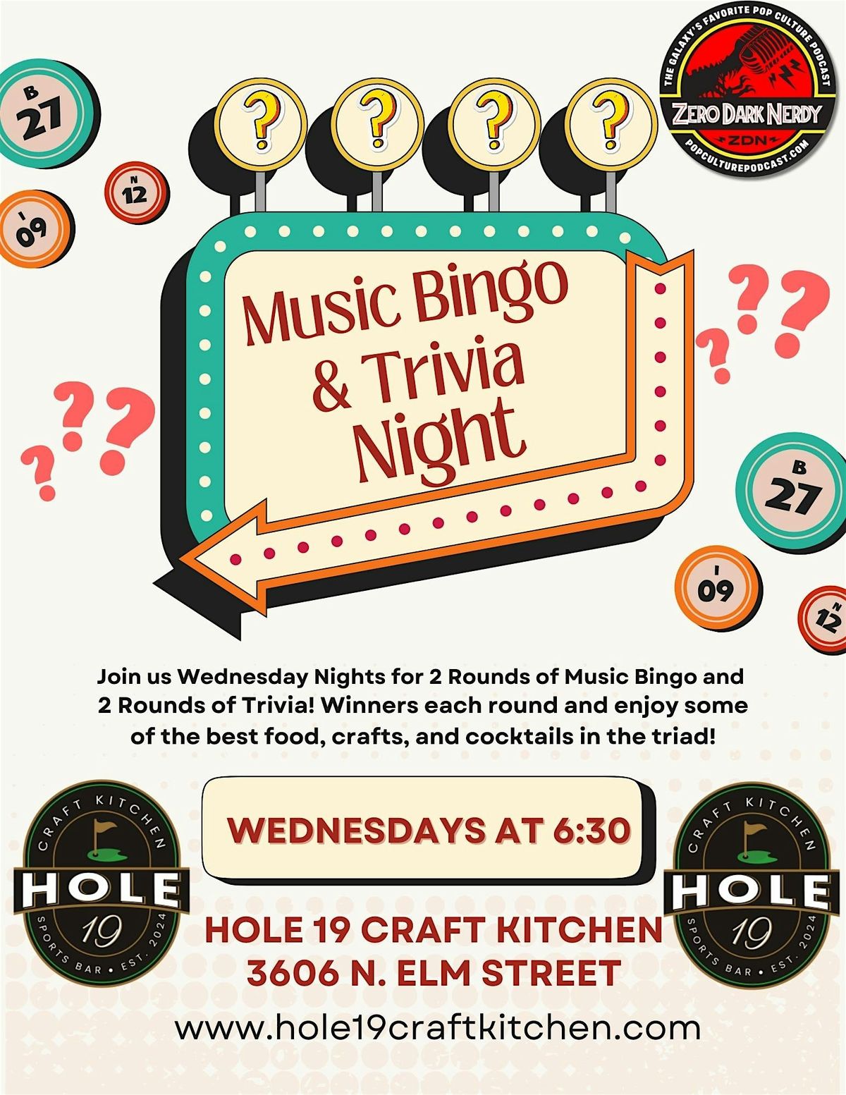 Music Bingo and Trivia Night at Hole 19 Craft Kitchen and Sports Bar | Event in Greensboro | AllEvents