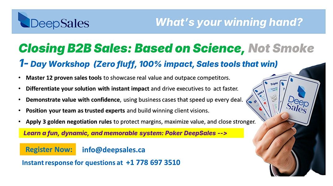 Closing B2B Sales: Based on Science, Not Smoke, 23 October | Event in Vancouver | AllEvents
