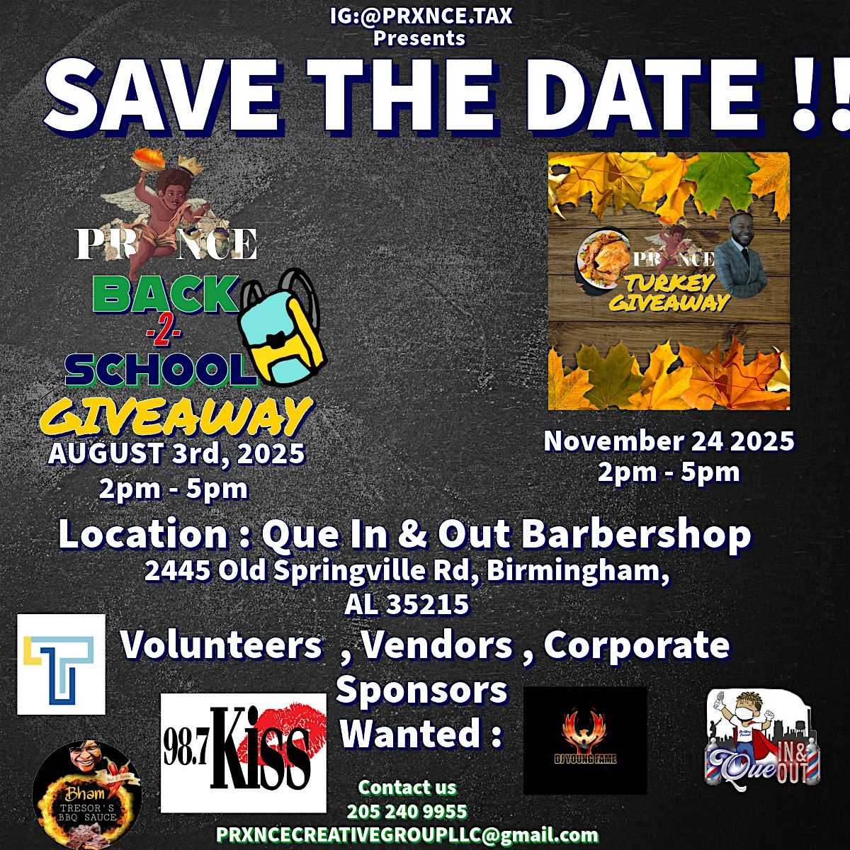 IG:@PRXNCE.TAX 3rd annual FREE TURKEY GIVESAWAY 2024, 24 November | Event in Birmingham | AllEvents